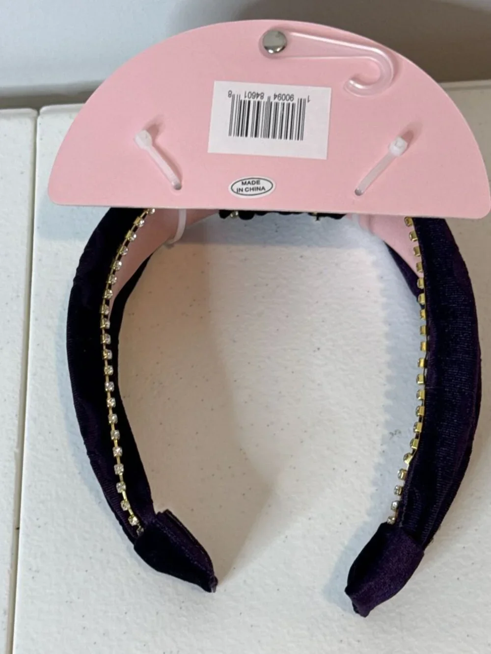 Juicy Couture Purple Velvet Rhinestone Knotted Headband New
